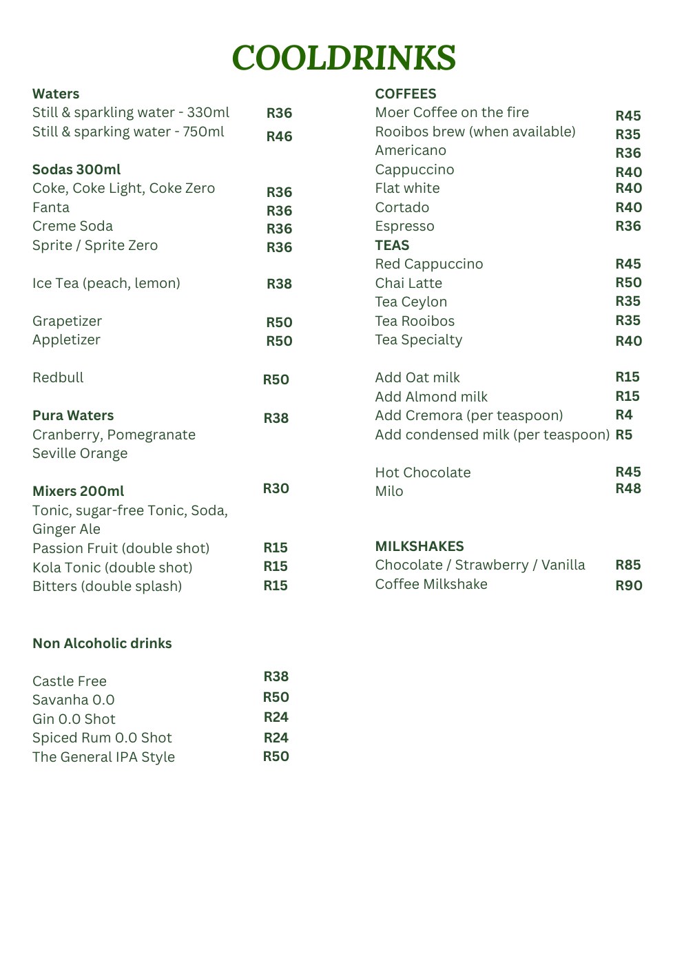 Food menu page 2