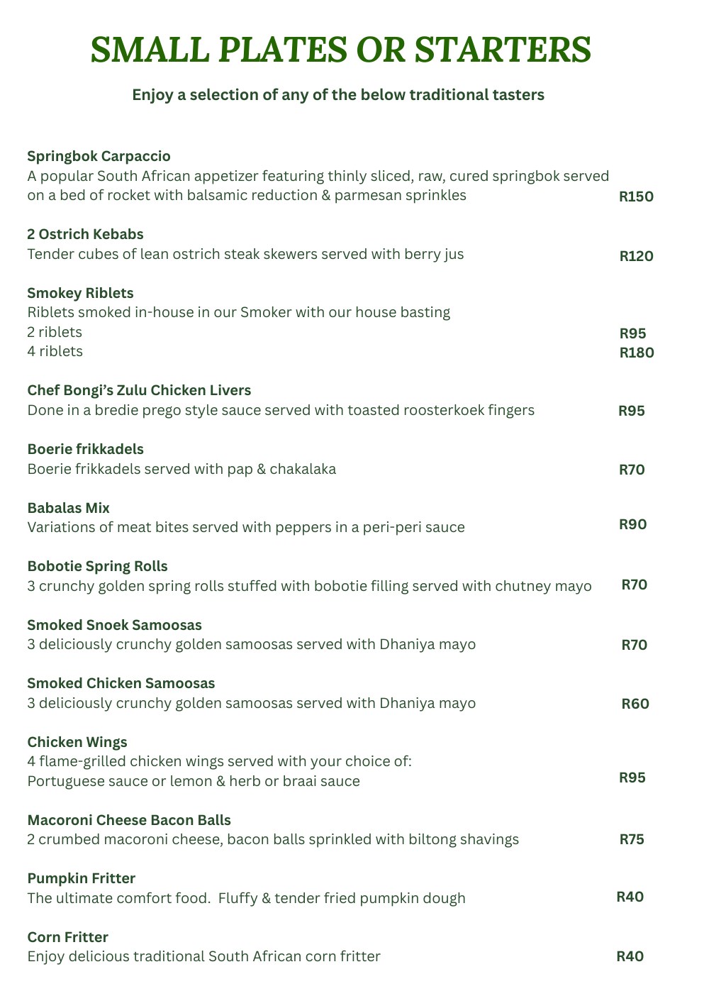 Food menu page 5