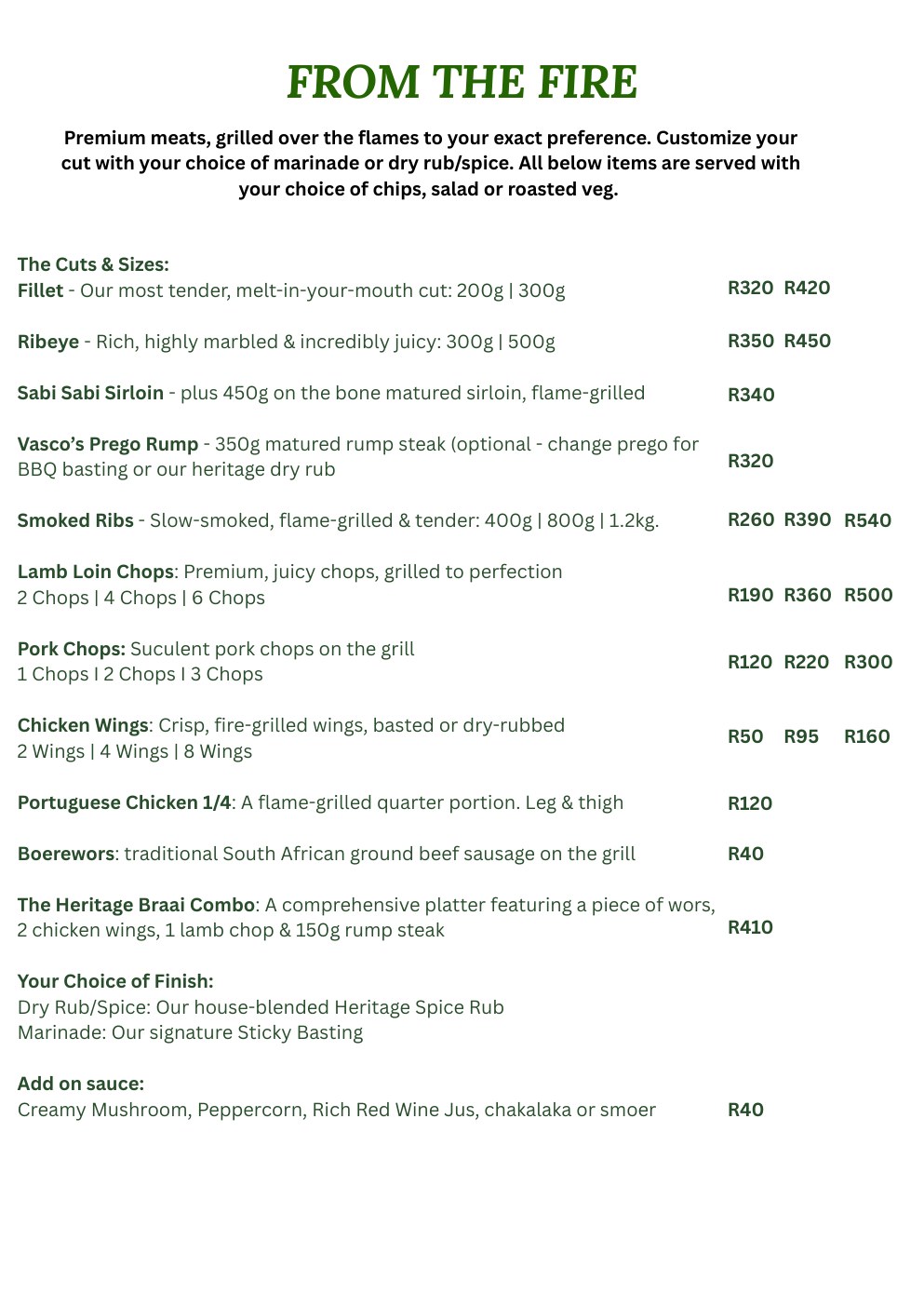 Food menu page 7
