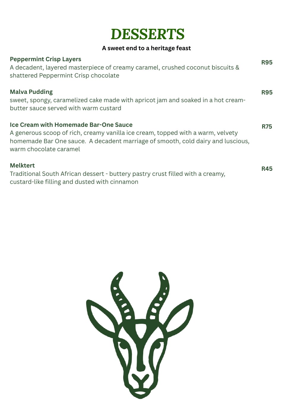 Food menu page 9