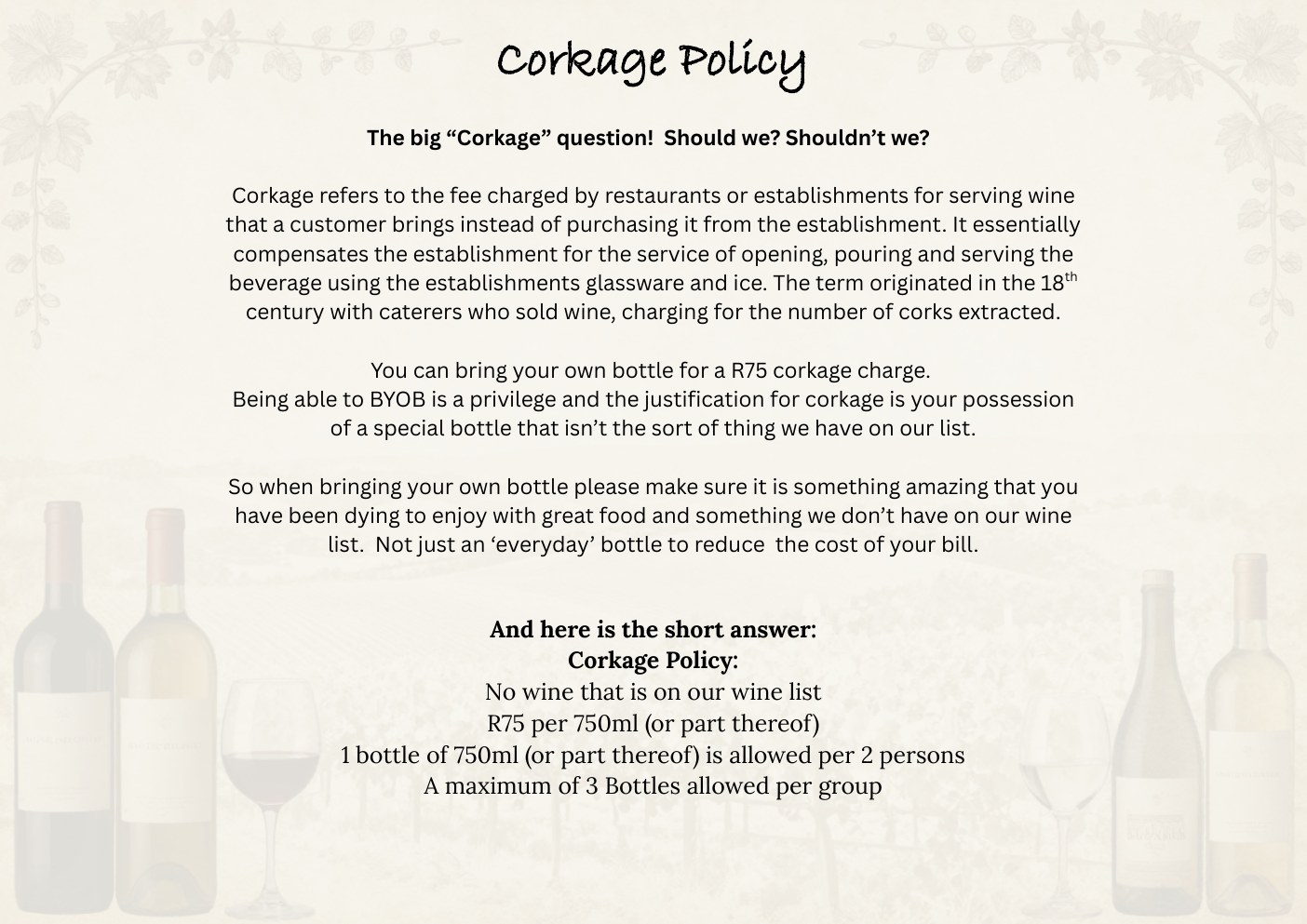 Drinks and wine list page 11